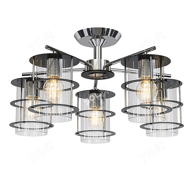 Elegant Rotondum Ceiling Chandelier 3D model image 1