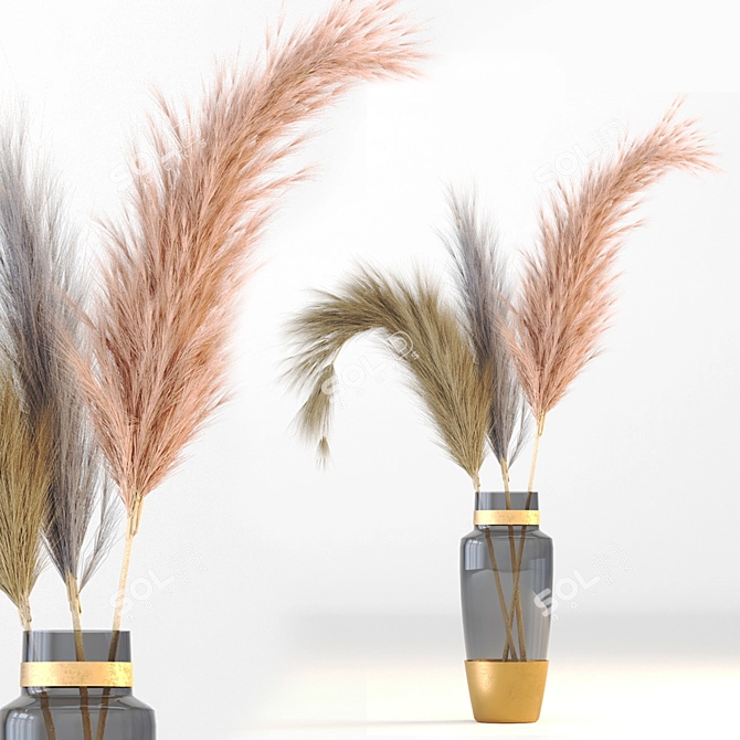 Pampas Grass: Stylish Interior Decor 3D model image 1