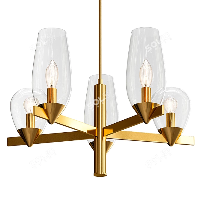  Houston 5-Lamp Chandelier 3D model image 1