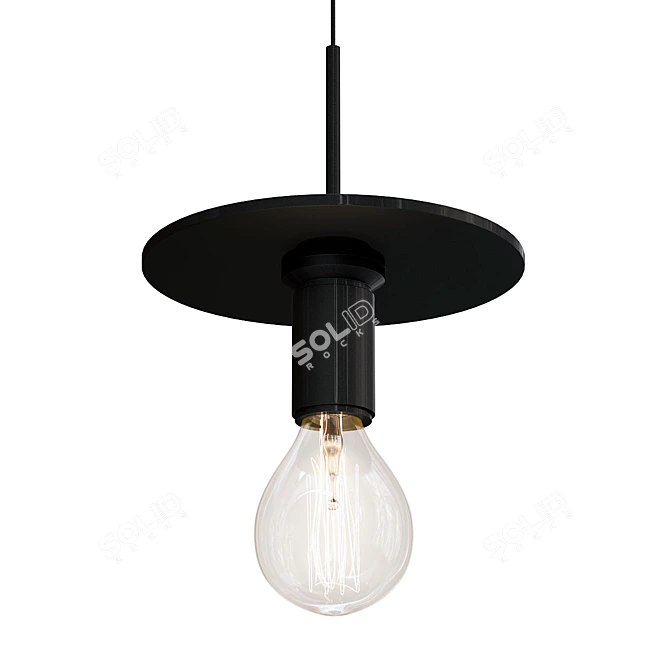 Modern Black Pendant Light 3D model image 1