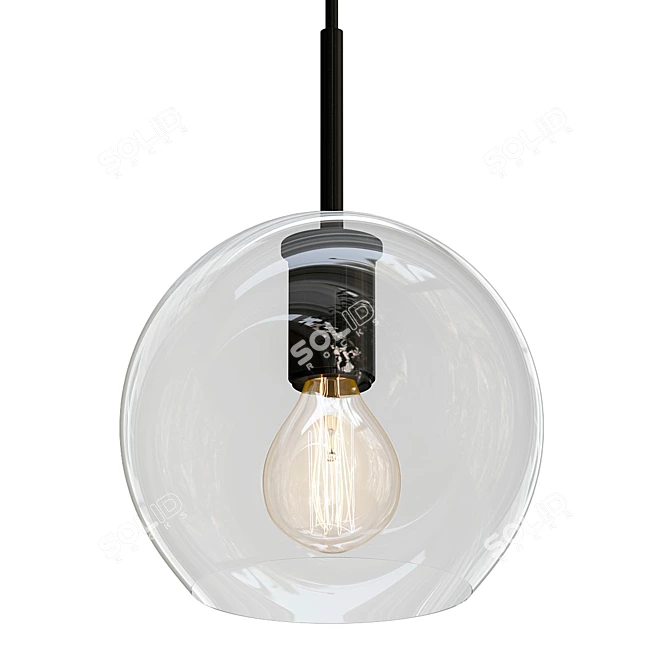 RH Utilitaire Globe Pendant Black: Sleek, Modern Lighting 3D model image 1