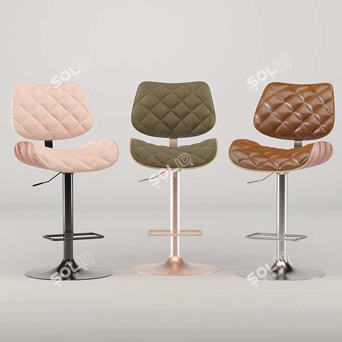 Stylish Colin Bar Stool 3D model image 1