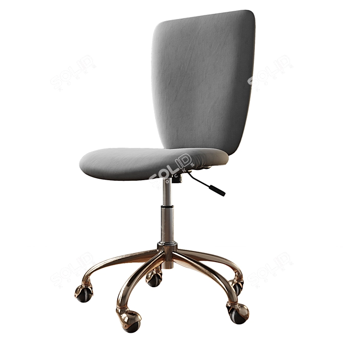 Sleek Upholstered Task Chair 3D model image 2