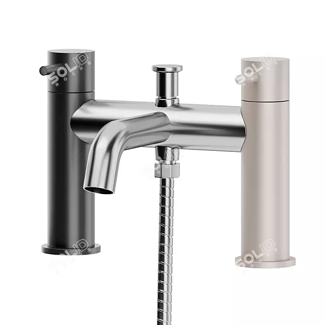 Elegant Chrome Shower Mixer 3D model image 2