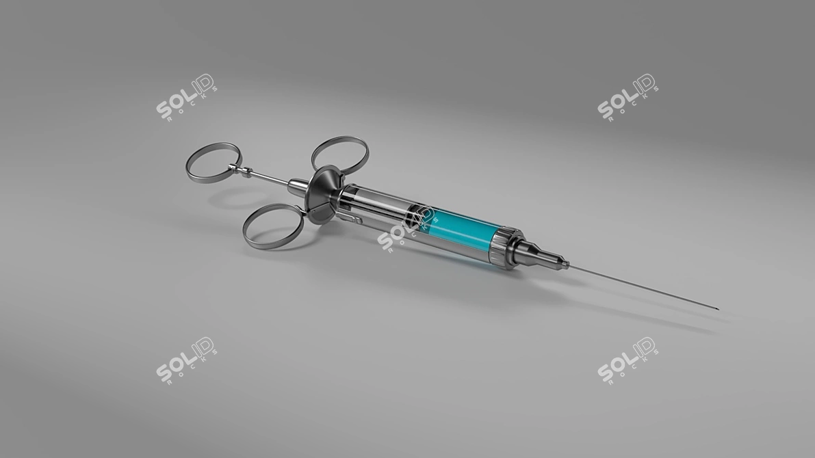 Blue Syringe 3D model image 1