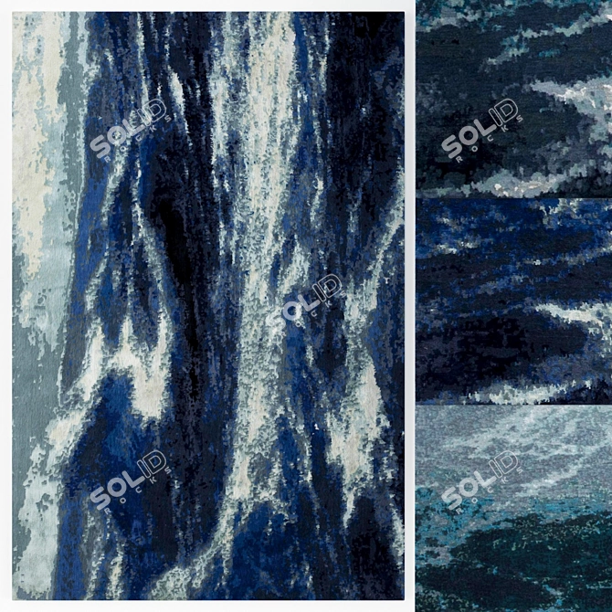 Serenity Waves: Large Area Rug 3D model image 1