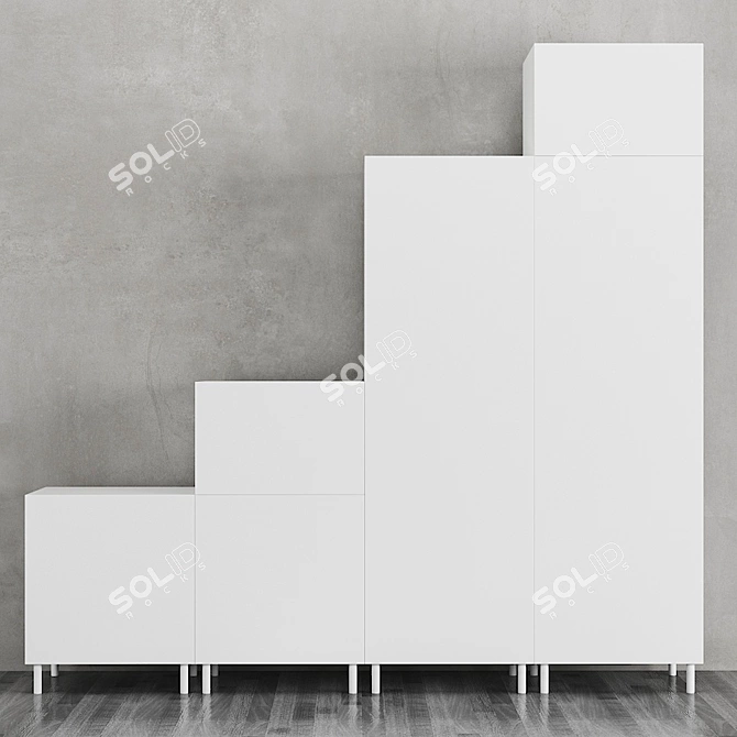 OPHUS Wardrobe - Modern White Storage Solution 3D model image 1