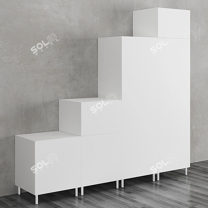 OPHUS Wardrobe - Modern White Storage Solution 3D model image 2