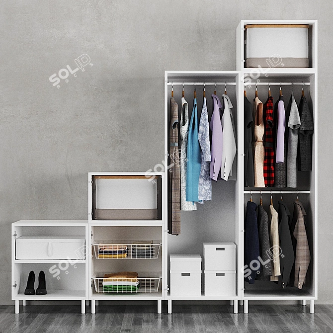 OPHUS Wardrobe - Modern White Storage Solution 3D model image 4
