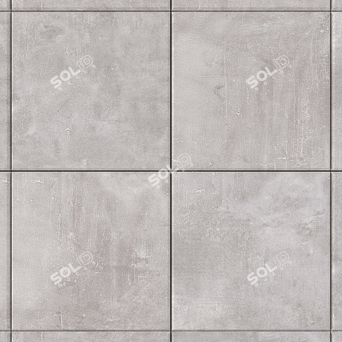 Stylish Ares Grey Concrete Tiles 3D model image 2