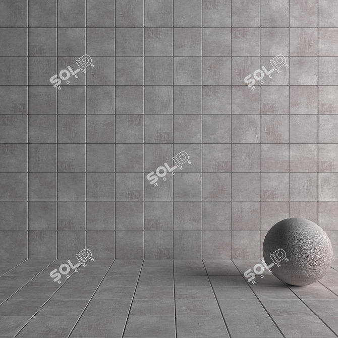 Ares Grey Concrete Wall Tiles 3D model image 4