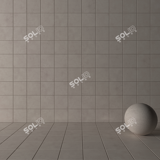 Ares Ivory Concrete Wall Tiles 3D model image 3