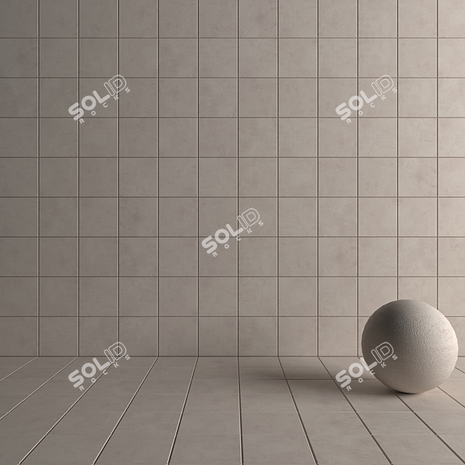 Ares Ivory Concrete Wall Tiles 3D model image 4