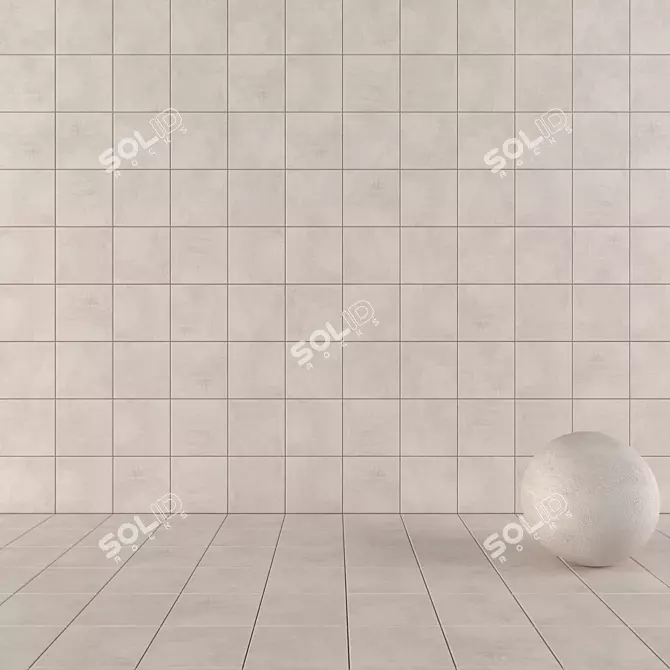 Ares Ivory Concrete Wall Tiles 3D model image 1