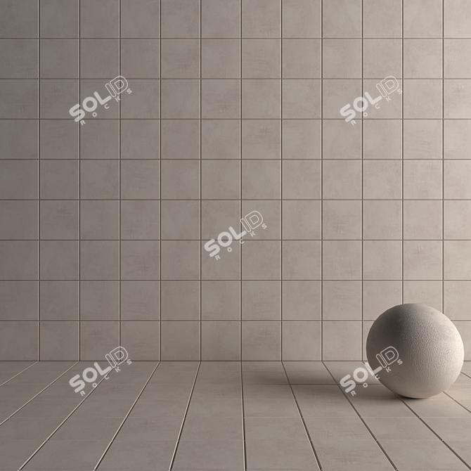 Ares Ivory Concrete Wall Tiles 3D model image 4