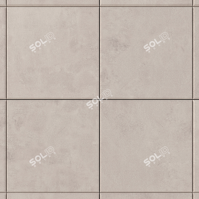 Ares Ivory Concrete Wall Tiles Set 3D model image 2