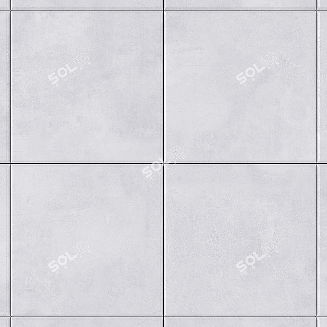 Ares White Concrete Wall Tiles: Modern & Textured 3D model image 2
