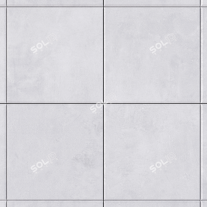 Ares White Concrete Wall Tiles 3D model image 2