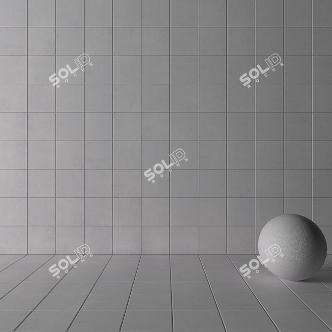 Ares White Concrete Wall Tiles 3D model image 3