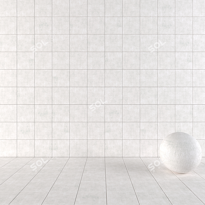 Cayenne Bianco Concrete Wall Tiles: Timeless Elegance 3D model image 1