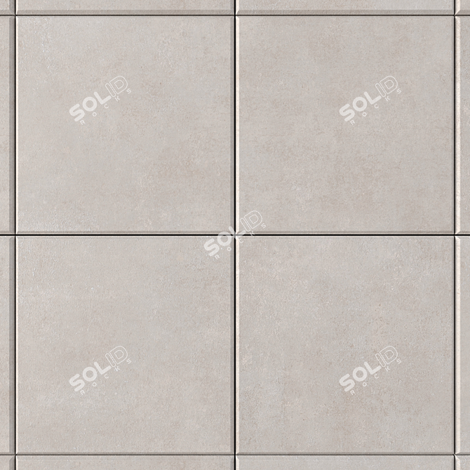 Concrete Grey Wall Tiles 3D model image 2