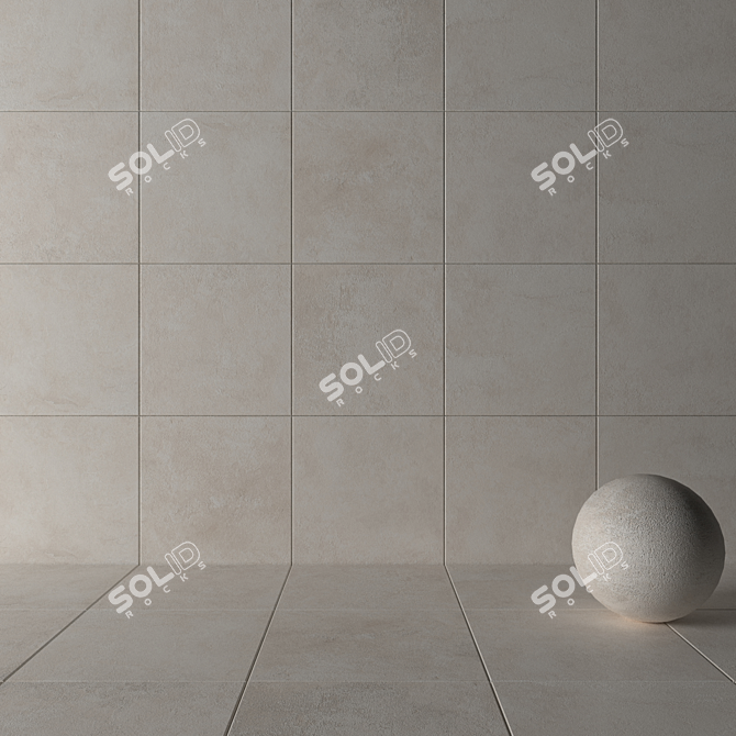 Modern Concrete Wall Tiles 3D model image 3
