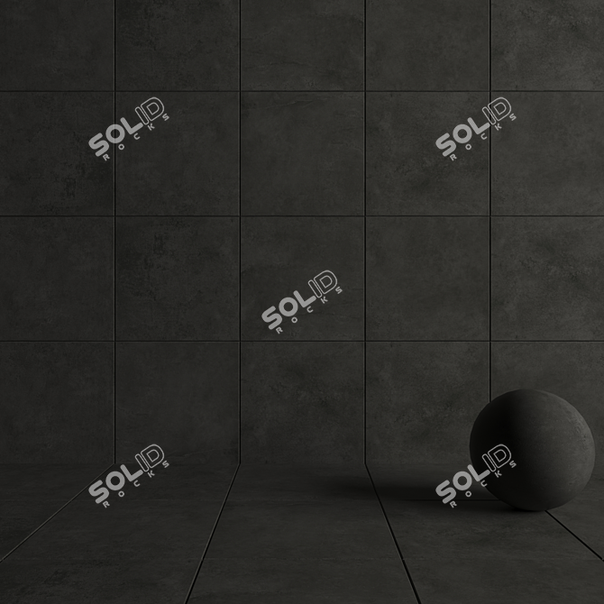 Anthracite Concrete Wall Tiles: Suite Collection 3D model image 4