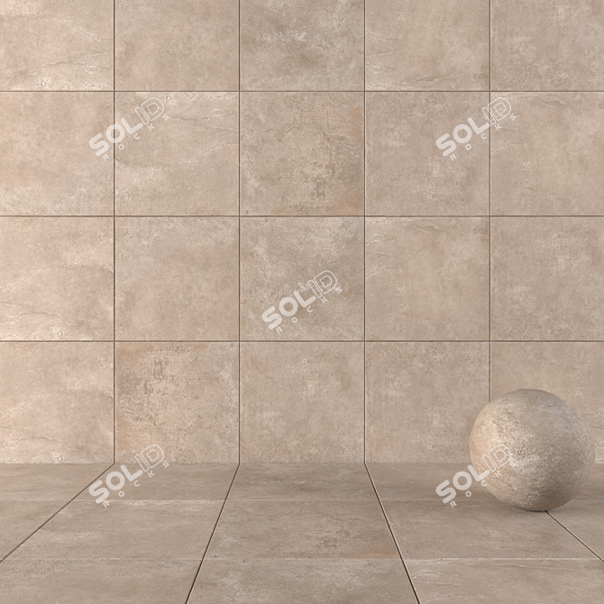 Taupe Suite Concrete Wall Tiles 3D model image 1