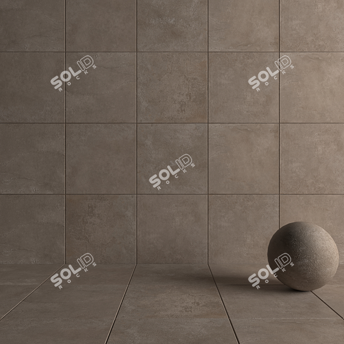 Taupe Suite Concrete Wall Tiles 3D model image 4