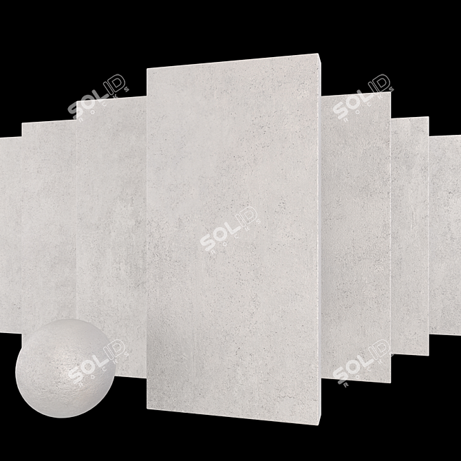 White Concrete Set: Modern Multi-Texture Tiles 3D model image 1