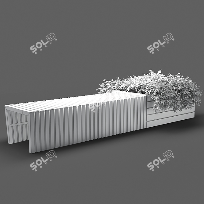 Contemporary Poly Bench 3D model image 4