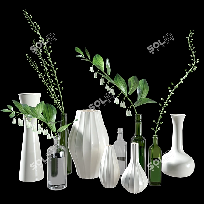 Scandinavian Style Decor Set 3D model image 1