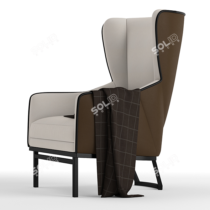 CPRN Homood Bergere Chair: Classic Elegance 3D model image 2