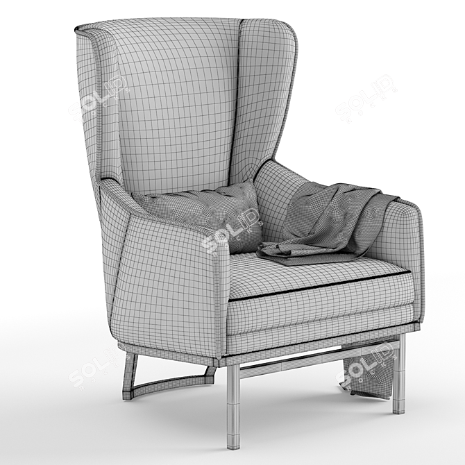 CPRN Homood Bergere Chair: Classic Elegance 3D model image 4