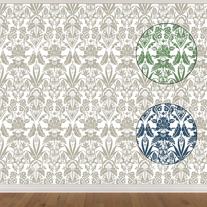 Seamless Wallpaper Set (3 Colors) 3D model image 1