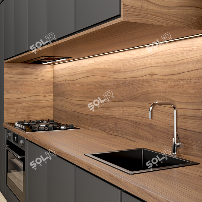 Modern Kitchen with Customizable Modules 3D model image 2