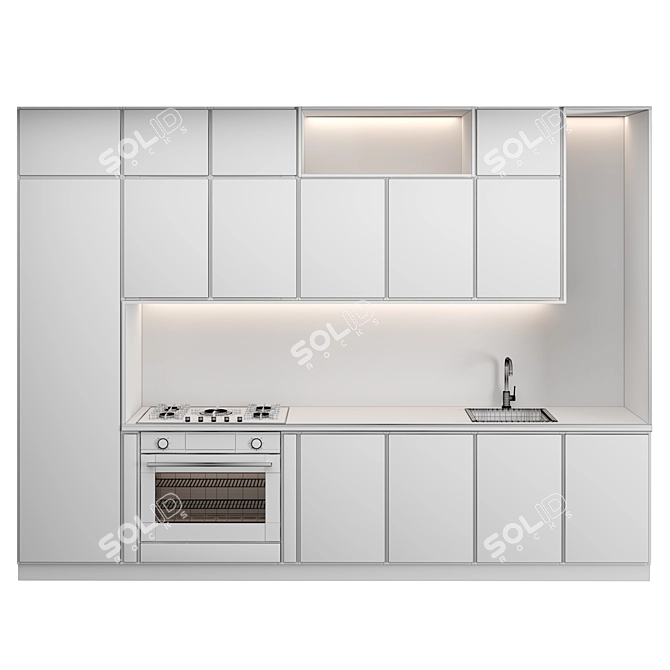 Modern Kitchen with Customizable Modules 3D model image 4