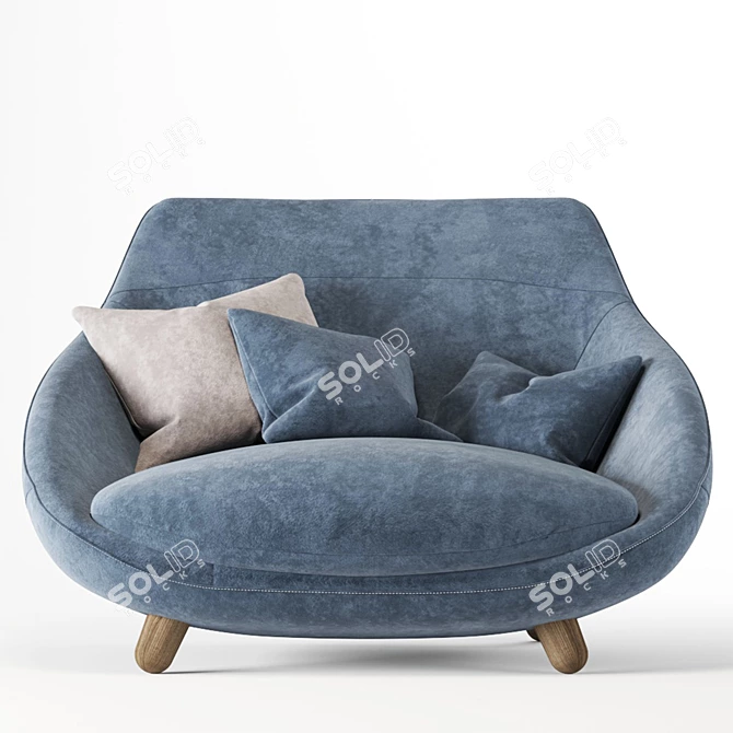 Cozy High Back Love Sofa 3D model image 8