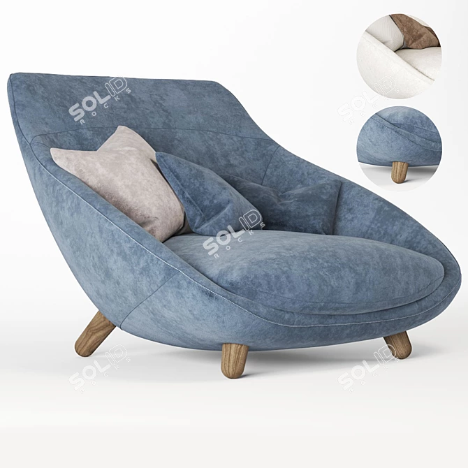 Cozy High Back Love Sofa 3D model image 10