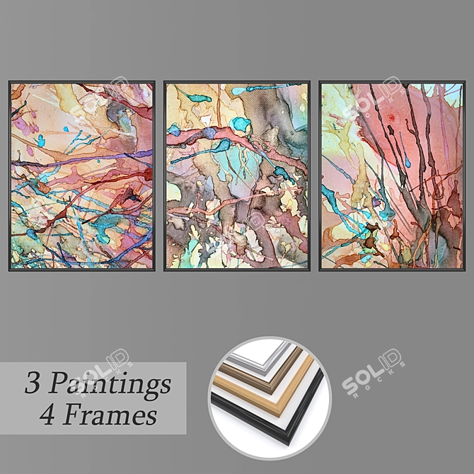 Modern Wall Art Set No 1234 3D model image 1