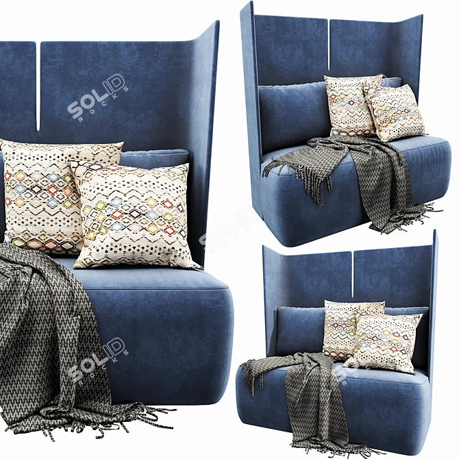 Modern Meridiani Fit Sofa 3D model image 7