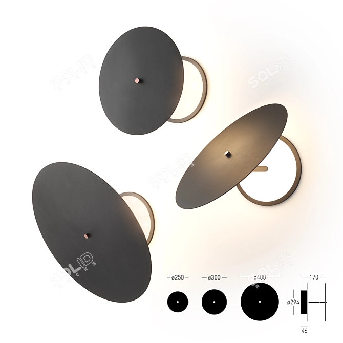 Adjustable Ra Wall Lamps 3D model image 2