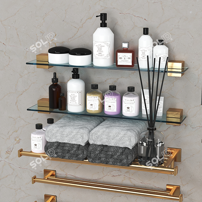 6-Piece Bathroom Accessory Set 3D model image 2