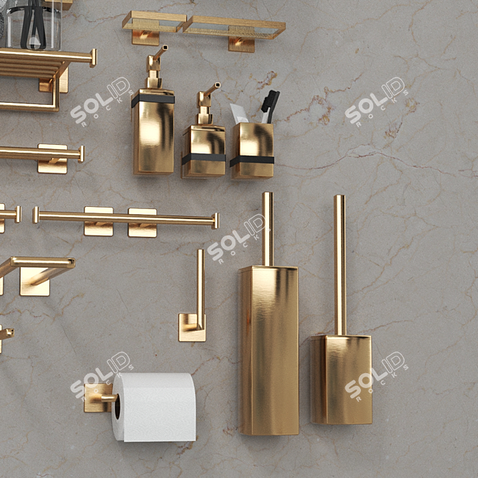 6-Piece Bathroom Accessory Set 3D model image 3