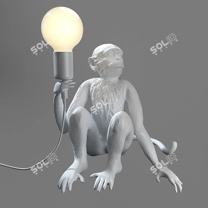 Industrial Loft Monkey Table Lamp 3D model image 1