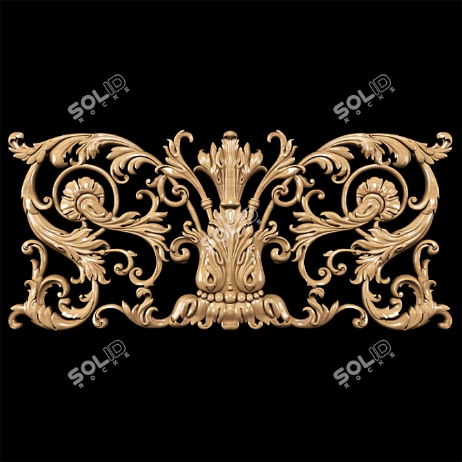 Elegant Baroque Carved Trim - Perfect for CNC and Render 3D model image 10
