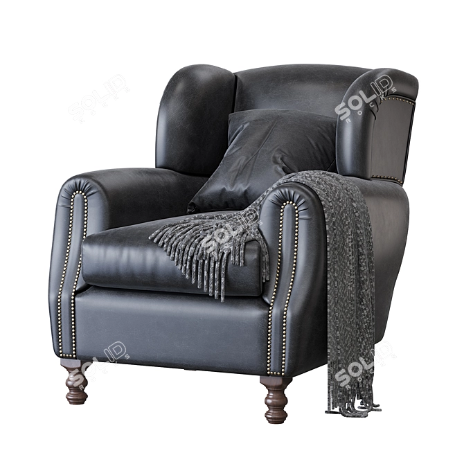 Luxury Mohair Cinema Armchair 3D model image 2