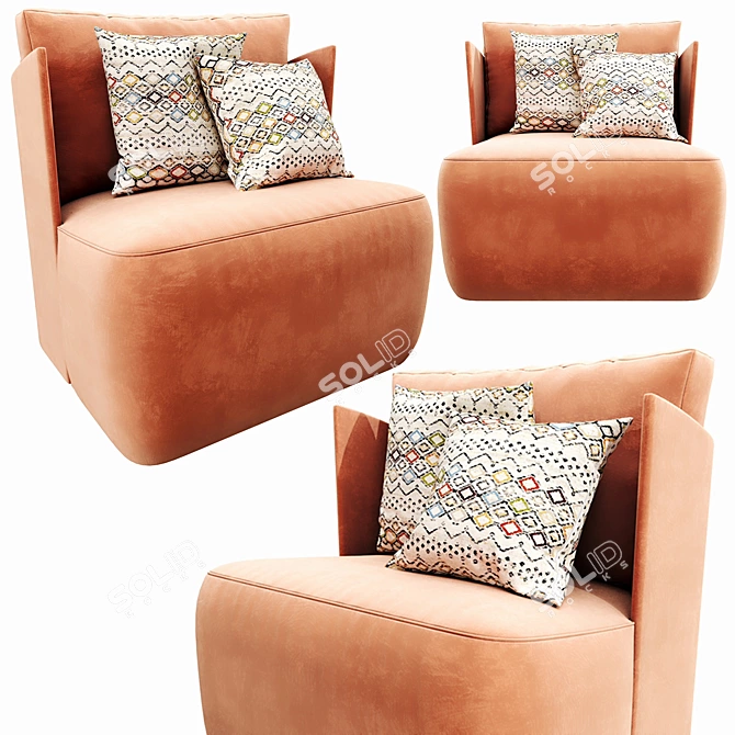 Elegant Meridiani Keaton Armchair 3D model image 1