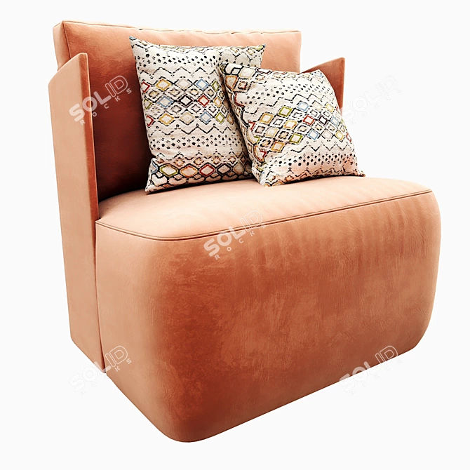 Elegant Meridiani Keaton Armchair 3D model image 2