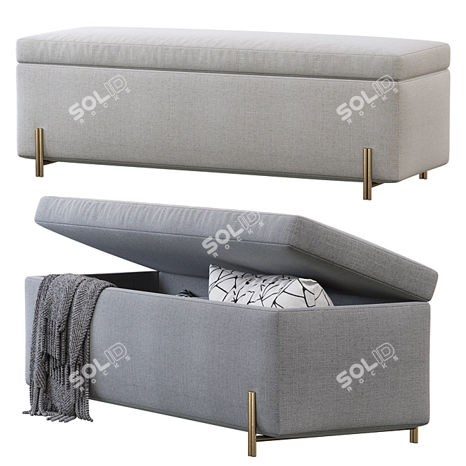 Mod Storage Bench: Stylish and Functional 3D model image 2